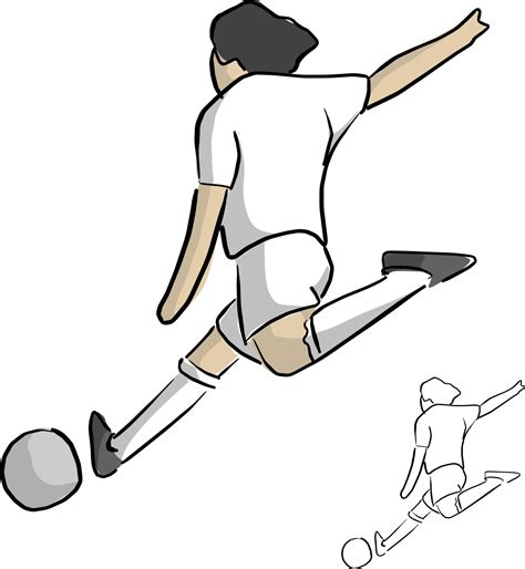 Soccer Player Shooting Vector Illustration Sketch 3126931 Vector Art At