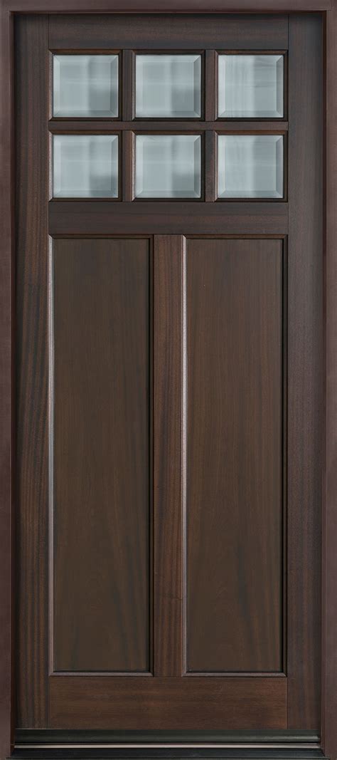 112pwmahogany Walnut Classic Entry Door Clear Beveled Glass By