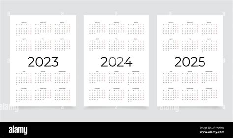 Calendar For 2023 2024 2025 Years Week Starts Monday Calender
