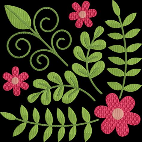 Bouquet of Flowers Set Embroidery Designs Machine Embroidery Design