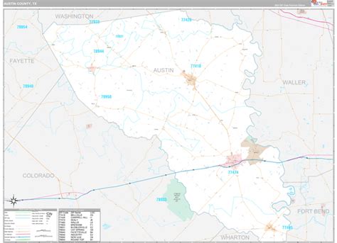 Austin County Tx Zip Code Maps Premium
