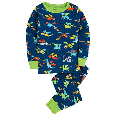 Hatley Boys Dragon Print Pyjamas Navymulti Print Pajamas Kids