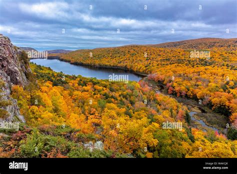 Lake Of The Clouds In Autumn In Porcupine Mountains Wilderness State