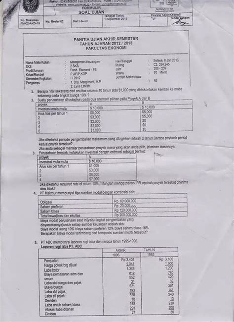 Gambar di bawah ini merupakan jenis las. Contoh Soal Manajemen Keuangan Semester 3 - Contoh Soal Terbaru