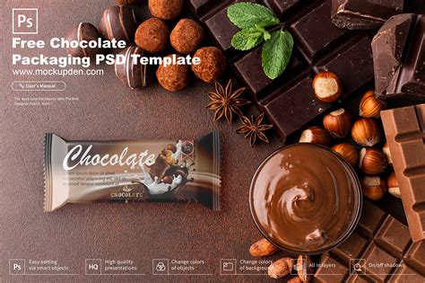 Download Free chocolate packaging PSD Template Mockup | templaten
