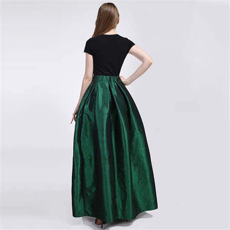 Made from a comfortable jersey fabric, it features an elasticated waistband and two functional front pockets. BLACK High Waisted Ruffle Long Maxi Skirt Taffeta Party ...