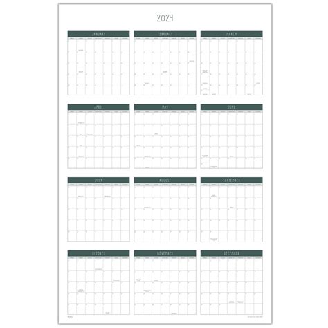 Printable Yearly Wall Calendar Laurel Denise