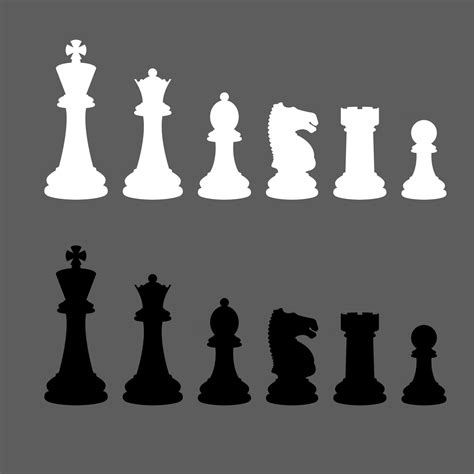 Complete Set Of Vector Silhouettes Chess Pieces 2582117 Vector Art At