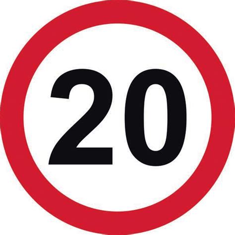 20mph Road Sign Aluminium Composite With Channel 600mm Dia Rsis