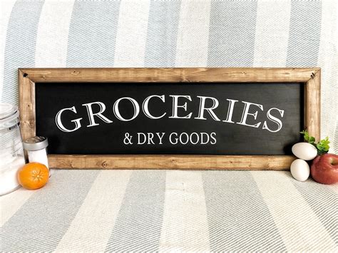 Groceries And Dry Goods Sign Housewarming T Pantry Sign Grocery
