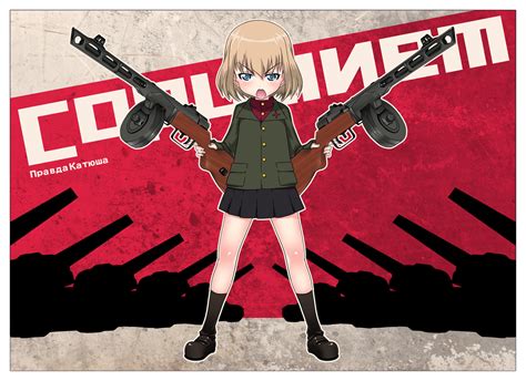 Girls Und Panzer Gun Katyusha Mudou Eichi Weapon Anime Wallpapers