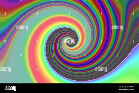 Twisted Waves Of Spiral Swirl In Rainbow Colors Dizzy Illusion