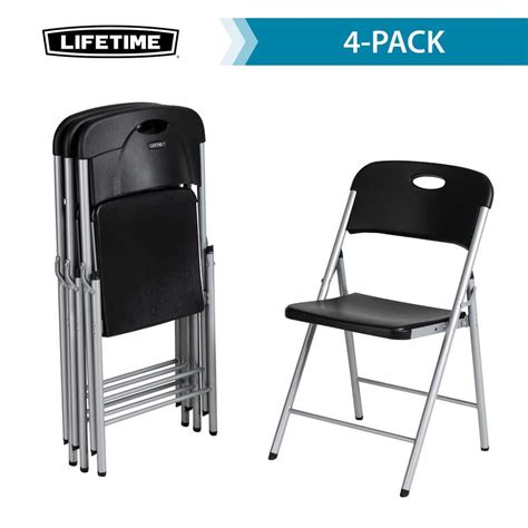 Black Lifetime Folding Chairs 80868 64 1000 