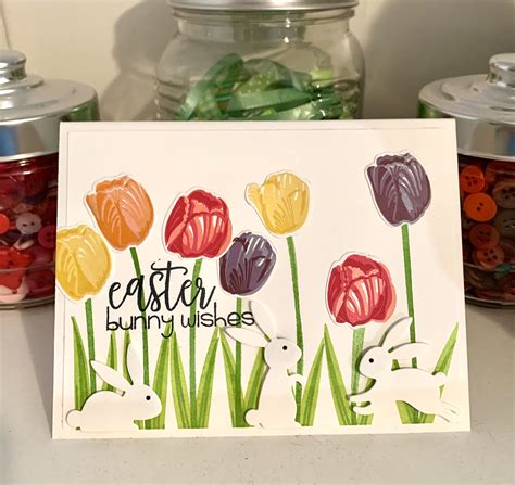 Sunny Studios Tulips Easter Card By Melanie Ott Easter Cards