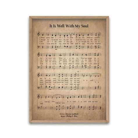 It Is Well With My Soul Vintage Hymn Wall Art Print Biblical Etsy
