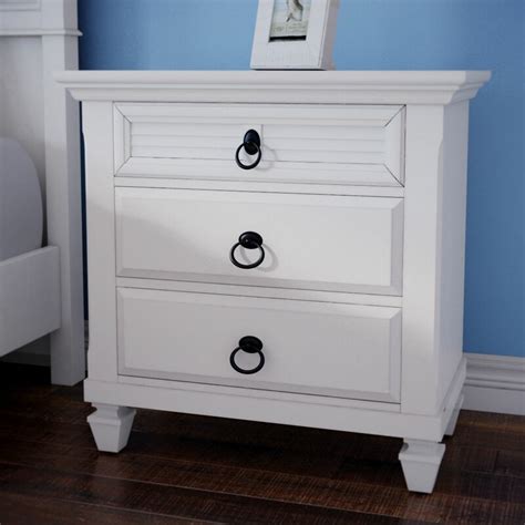 Stained wood drawer on criss cross legs. Highland Dunes Centreville 3 Drawer Nightstand & Reviews ...