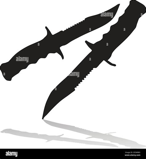 Silhouette Knives Vector Illustration Isolated On White Background