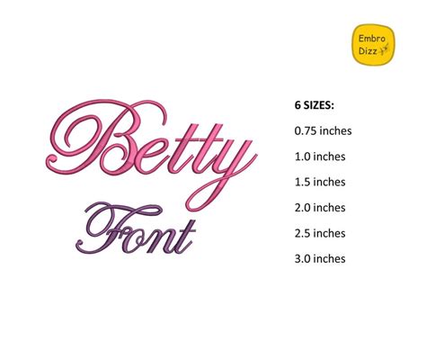 Embroidery Font Machine Embroidery Designs Betty Bx Font Etsy