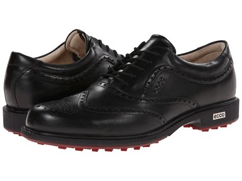 Ecco Mens Tour Hybrid Wingtip Golf Shoes Blackbrick