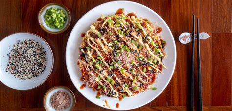 Okonomiyaki Recipe For The Japanese Cabbage Pancake And Sauce