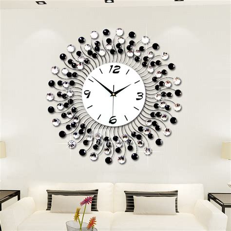Modern Decorative 20 Inch Whiteblackblue Unique Large Wall Clock