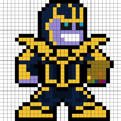Thanos Armored Perler Bead Pattern Dibujos En Cuadricula Dibujos