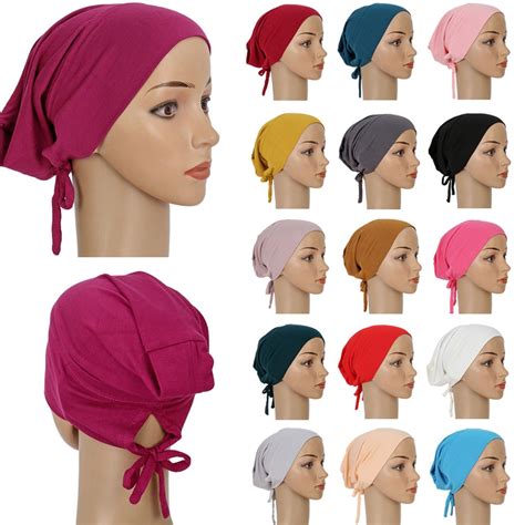 Full Cover Inner Cap Women Muslim Modal Cotton Hijab Cap Islamic Head Wear Hat Underscarf Bone