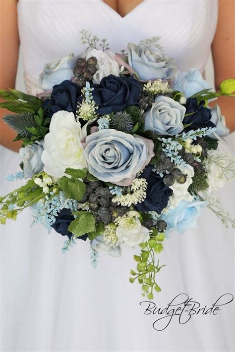 Maybe you would like to learn more about one of these? Navy blue baby blue dusty blue white wild flower fake ...