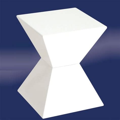 Edge Funky End Table In White High Gloss Lacquered 9592
