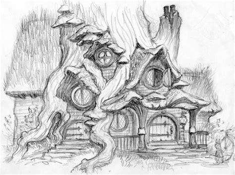 House Drawing Fairy Drawings Illustration Art