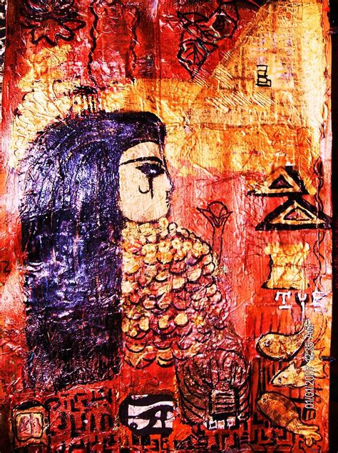 Egyptian Queen Work In Progress Painting By Anne Elizabeth Whiteway