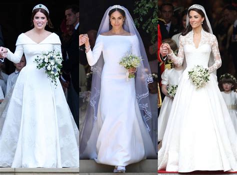 Prince george of cambridge, princess charlotte of cambridge, queen elizabeth. How Princess Eugenie's Wedding Dress Compares to Kate ...