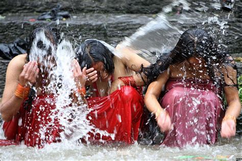 River Bathing Women Without Dress