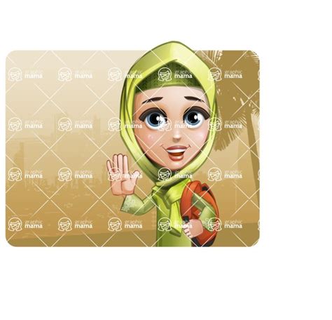 Cute Arab Girl Cartoon Vector Character Shape 1 Graphicmama
