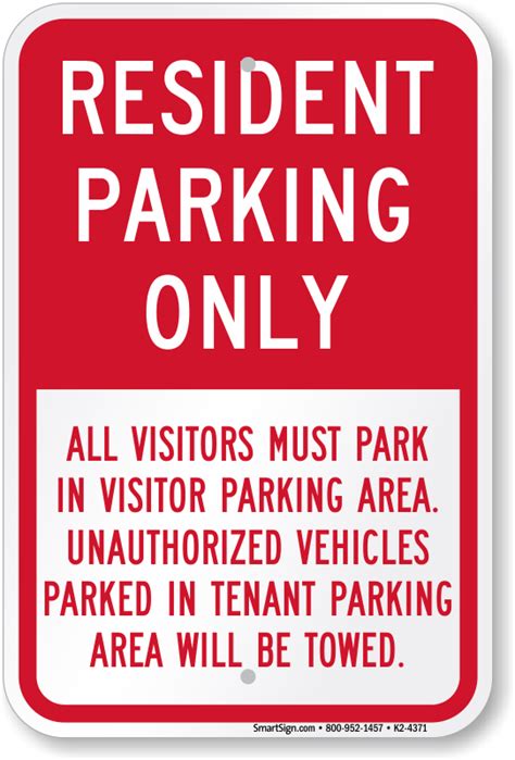 Resident Parking Only Sign Sku K2 4371