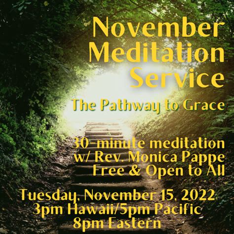 November Meditation Service Free Clairvoyant Center Of Hawaii