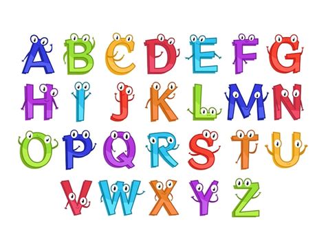 Premium Vector Colorful Cartoon Alphabet For Kids