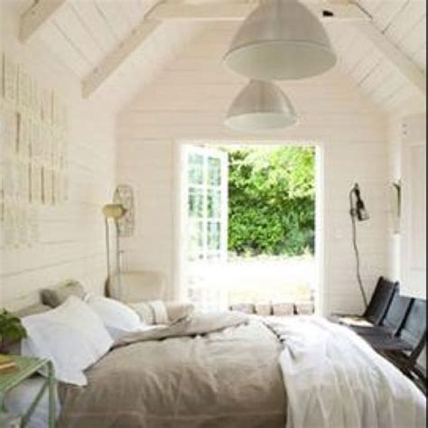 This sweet home office shed, is housed right in your backyard. garden shed - converted to guest bedroom | Relaxing bedroom, Home bedroom, Beautiful bedrooms
