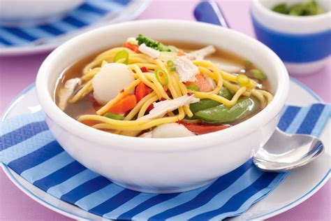 I think that with these adaptions, this would be perfect: Chinese chicken noodle soup