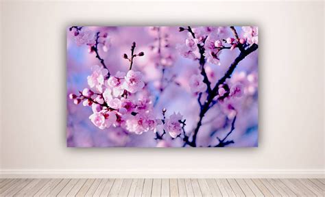 Japanese Cherry Blossom Tree Close Up Canvas Wall Art Etsy