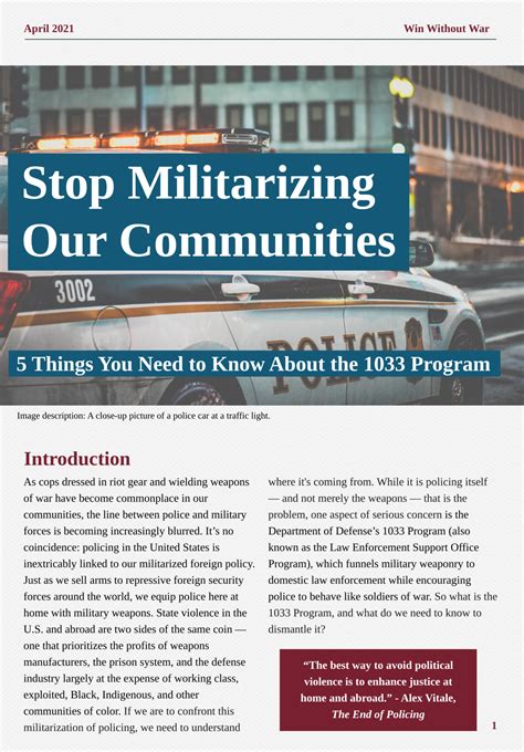 Anti War Group Releases Activist Guide To End Militarized Policing In U