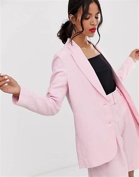 And Other Stories Oversized Linen Blend Blazer Co Ord In Pink Asos
