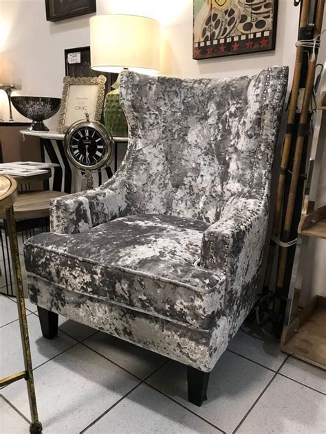 Measurements 5 tall, 2.5 wide at seat,, 1.75 deep i would be glad to combine shipping if you are ordering more Crushed Velvet Wingback Armchair - £199 #armchair #chair # ...