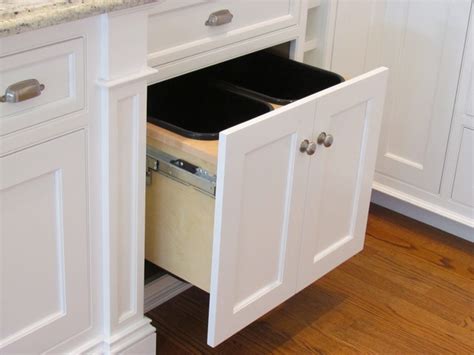 Kitchen cabinet hanging garbage waste bin trash storage. Double Trash Pull Out - Traditional - boston - by ...