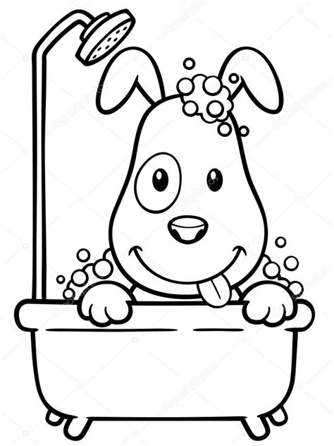 Niña nadando con anillo inflable ilustración vector plano. Imágenes: bañarse para colorear | perro de dibujos animados — Vector de stock © sararoom #63951841