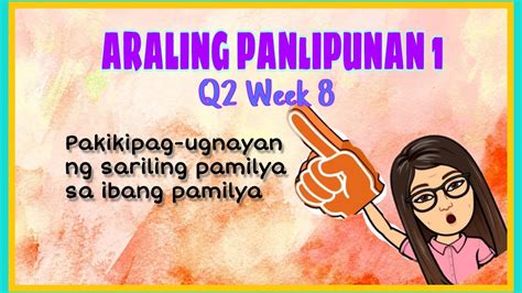 Pakikipag Ugnayan Ng Sariling Pamilya Sa Ibang Pamilya Ap 1 Q2 Week 8