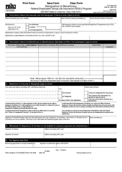 Fillable Designation Of Beneficiary 2001 Printable Pdf Download