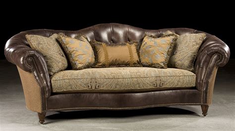 Sleek Tufted Leather Fabric Sofa