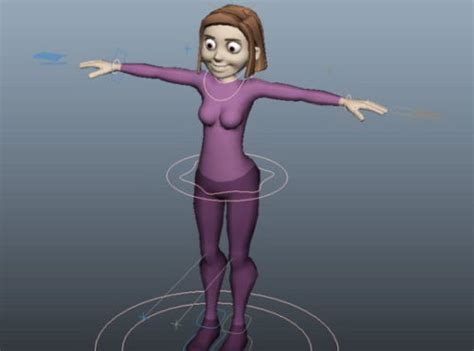 Cartoon Character Woman Rigged D Model Ma Mb Free Dmodels