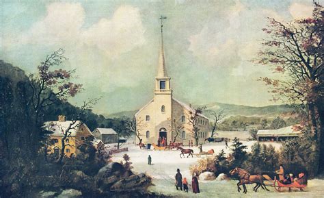 Vintage Currier And Ives Going To Church On Christmas Morning Etsy